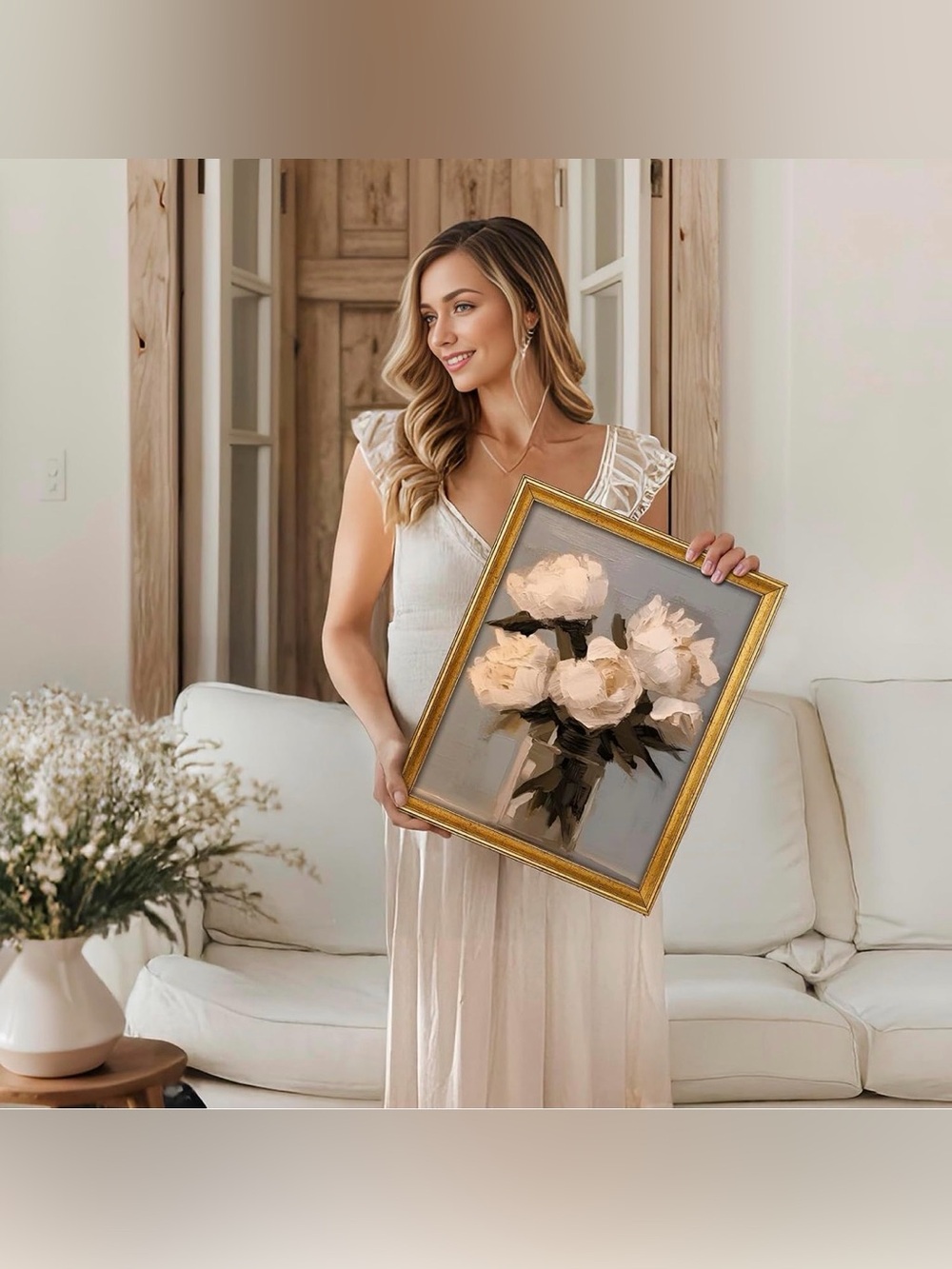 TWING 11x14 Vintage Gold Picture Frame 8x10 Mat Rustic Home Decor - Picture 5 of 7